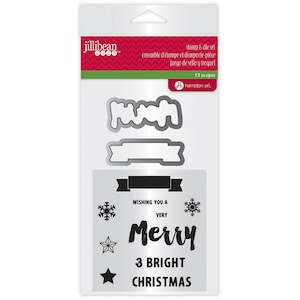 Jillibean Soup Clear Stempel und Würfel Set - Merry