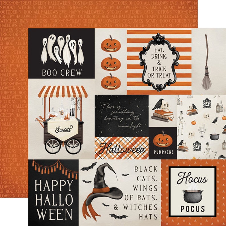 Carta Bella - Halloween Market - Multi Journaling Cards Scrapbook Paper image 1