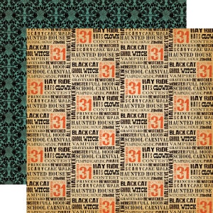 Carta Bella - Trick or Treat - Halloween Words Scrapbook Paper