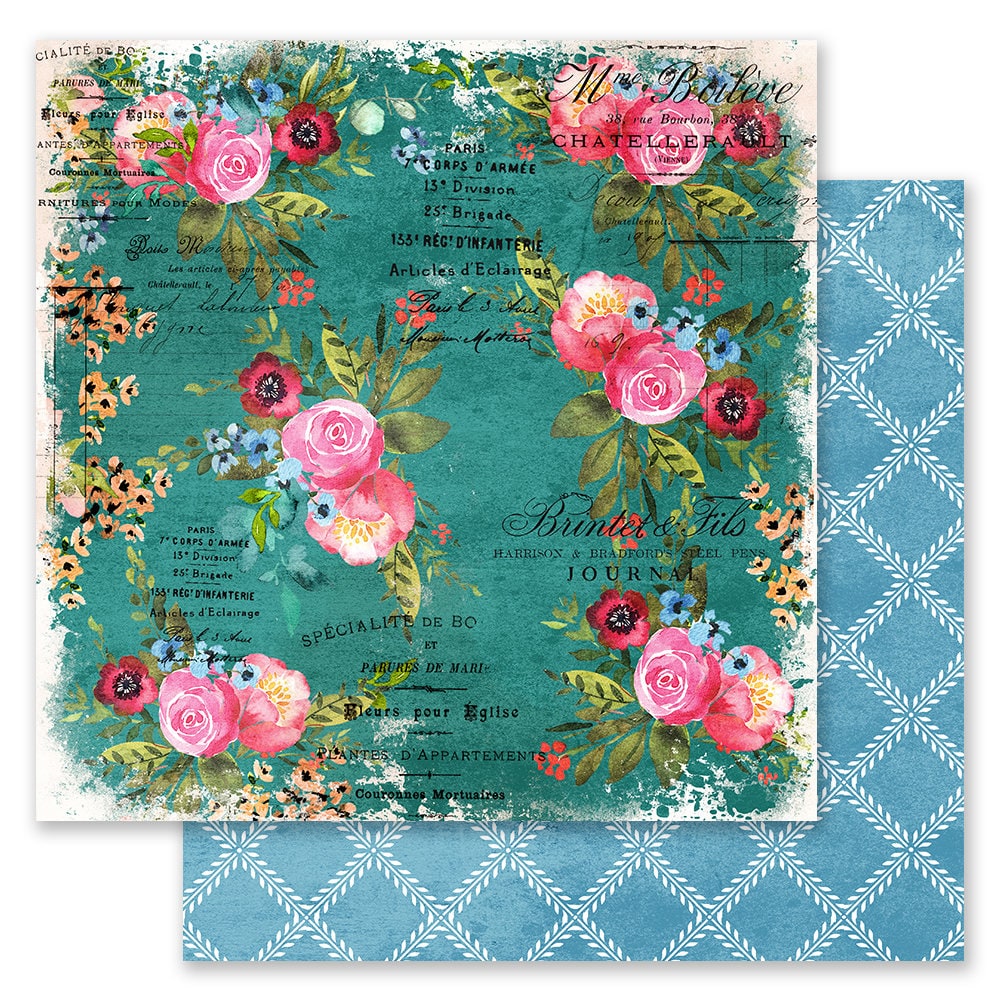 Prima Floral Painted Floral Collection - Sweet Moment Scrapbook Paper