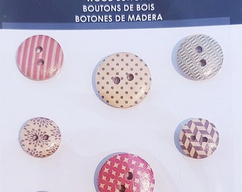 Boutons Studio G Wood - Blue Chevron