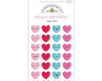 Doodlebug Shape Sprinkles - Happy Hearts