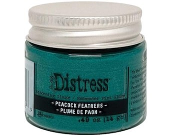Tim Holtz Distress reliëf glazuur pauwenveren