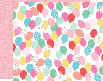 Echo Park Paper - Let's Party - Birthday Balloons 12x12 Scrapbook Paper