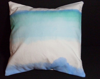 Ocean Watercolor Pillow Cover #2