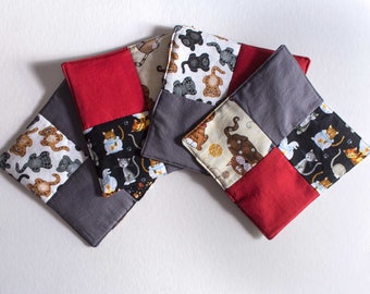 Handmade Cat Design Potholders