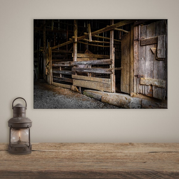 Old Barn Photography Canvas Wall Art, Country Rustic Farmhouse Decor for Living Room, Abandoned Art, Barn Pictures