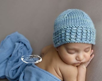 Baby Hat Knitting Pattern, Newborn Ayden Beanie Pattern, Photography Prop Pattern, Newborn Props, Knitting Pattern for Babies