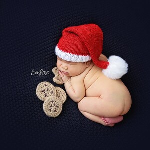 Santa Hat Knitting Pattern, Preemie, 18 inch doll, Newborn, Baby, Toddler, Child, Teen, Adult, Photography Props, Knit Flat or In Round image 4