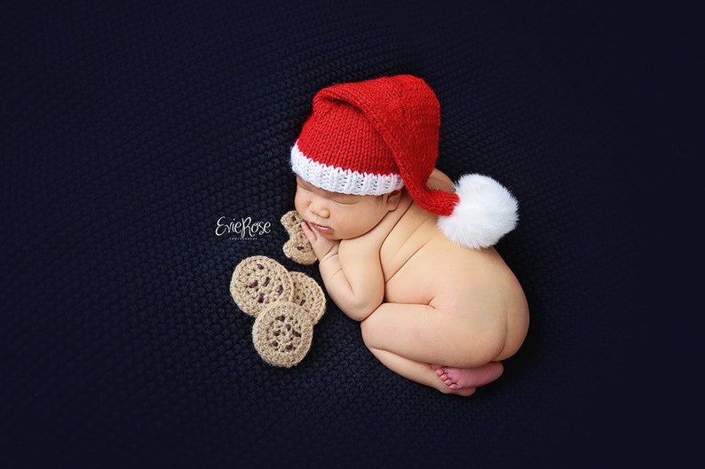 Santa Hat Knitting Pattern, Preemie, 18 inch doll, Newborn, Baby, Toddler, Child, Teen, Adult, Photography Props, Knit Flat or In Round image 4