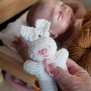 Bunny Knitting Pattern, Knit Newborn Photography Photo Props Pattern, Knitted Toy Pattern, 4" Rabbit Stuffed Animal Pattern