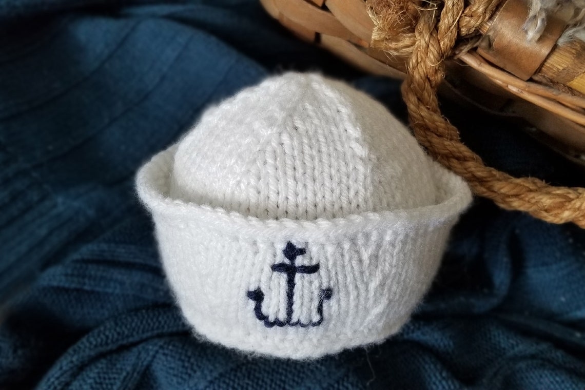 KNIT SAILOR HAT Pattern Newborn Sailor Hat Knitting Pattern Etsy