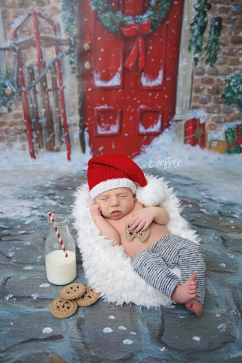 Santa Hat Knitting Pattern, Preemie, 18 inch doll, Newborn, Baby, Toddler, Child, Teen, Adult, Photography Props, Knit Flat or In Round image 5