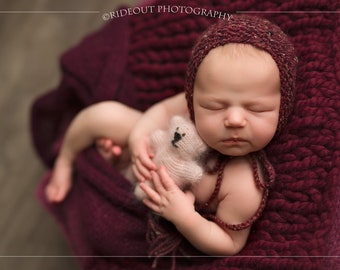 Teddy Bear Knitting Pattern, Knit Newborn Photography Photo Props Pattern, Knitted Toy Pattern, Tiny Bear Stuffed Animal Pattern