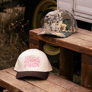 Howdy Darlin&#39; Embroidered Canvas Trucker Hat