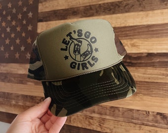 Let’s Go Girls Camo Trucker Hat