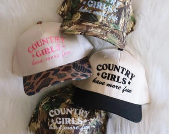 Country Girls Have More Fun Canvas Trucker Hat
