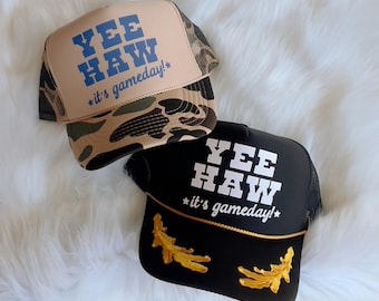 NWT Wilder Made Yee Haw Yeehaw It’s Game Day Trucker Hat Black & Gold Yeehaw It main image 3