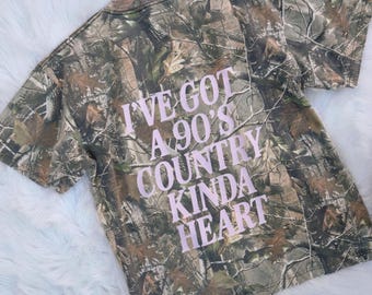 90’s Country Kinda Heart Camo Tee