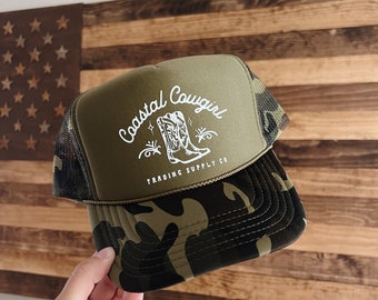 Coastal Cowgirl Camo Trucker Hat