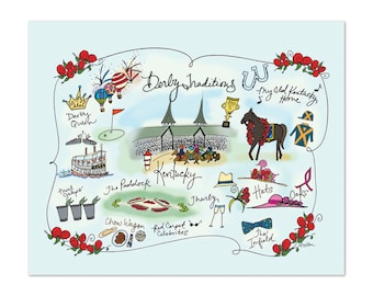 Derby Traditions Decorative Map Poster
