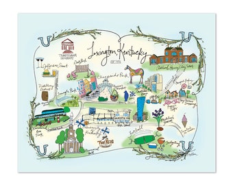 Lexington, Kentucky Decorative Map Poster