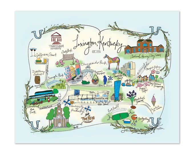 Lexington, Kentucky Decorative Map Poster