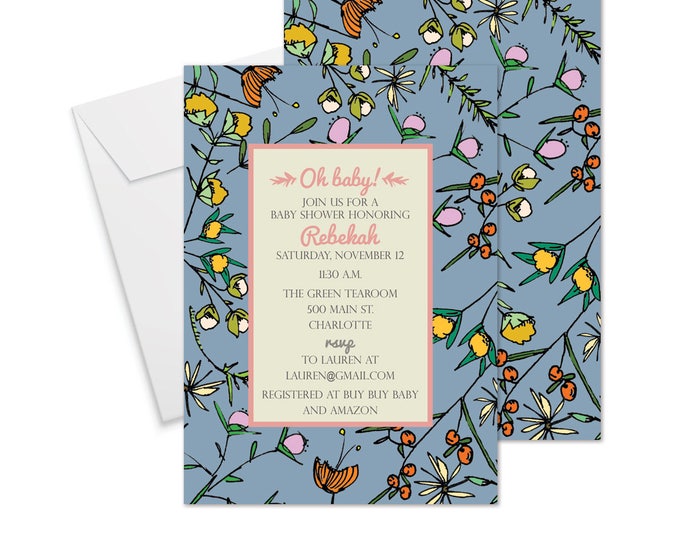 Betty Baby Shower Invitation - Pink or Blue