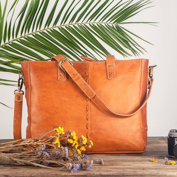 Leather Rustic Laptop Bag Etsy UK