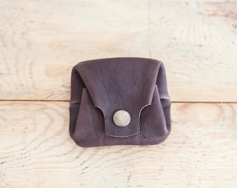 BROWN LEATHER PURSE / Small leather coin purse / Mens coin purse wallet / Small coin bag / Leather change purse / men's brown purse