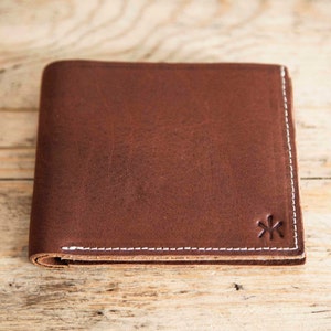 CARTERA de PIEL hombre // Cartera monedero hombre // Cartera de cuero engrasado marrón // Billetera piel / Tarjetero / imagen 5