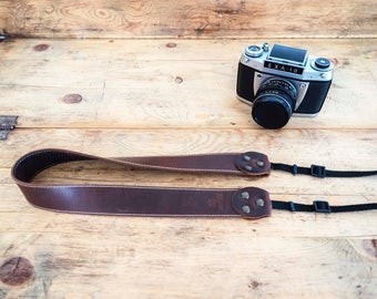 Handmade leather camera strap /  Brown leather strap / Vintage Photo strap / Neck leather strap camera / Nikon strap / Canon strap / Camera