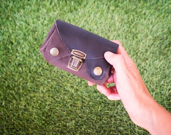 BROWN Leather PURSE // Small leather wallet // Brown Leather bag purse // Leather coin purse wallet / coach leather / Leather purses TRIVIUM