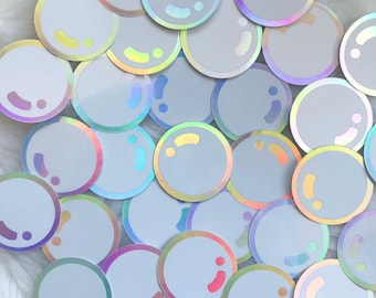 Holographic Soap Bubble Stickers | Waterproof Sticker, Bullet Journal, Planner, Water bottle Decal, Laptop Sticker, Holo, Rainbow