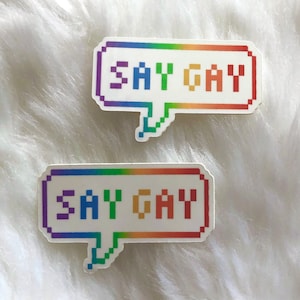 Say Gay Sticker | Waterproof Stickers, Planner, Bullet Journal, Water bottle Decal, Laptop Sticker, LGBTQIA+, Rainbow Pride