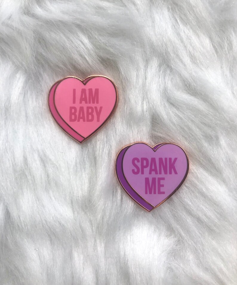 Spank Me Kinky Sweethearts Enamel Pins Valentine's Day Etsy