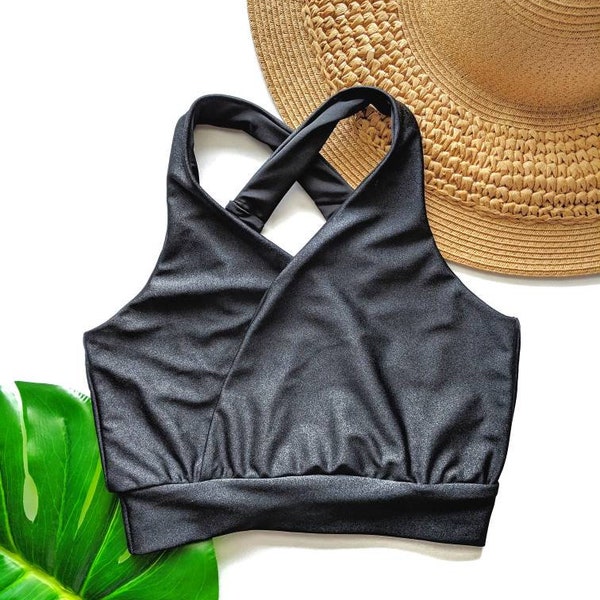 Black Maternity swimsuit - breastfeeding bathing suit, nursing bra, bikini, water birth, yoga top, sports bra, sleeping,maternity,home birth