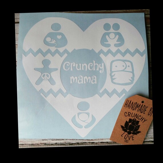 Babywear and Cosleeping Crunchy Mama Decal Baby Wearing Decal Cosleeping Decal Window Decal Breastfeeding Mom Vinyl Breastfeeding Decal Crunchy Mama Sticker Co-Sleeping Nursing