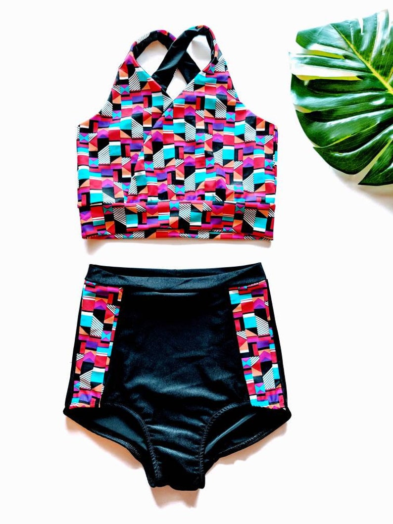 Swimsuit Set custom Bikini Top and High Waisted Swimsuit Etsy