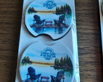 Lake Life Adirondack Stuhl Auto Untersetzer Set | Zubehör für saugfähige Getränkehalter