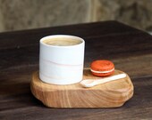 Porcelain Tumbler Mug. Beautiful, Tactile, Handmade. Great for Coffee, Tea and Hot Chocolate. Medium, with Coloured Swirls