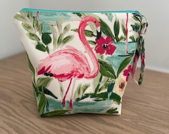 Flamingo Bikini Wet Bag, Sports Bag, Dirty Diaper Bag, Wet Dry Bag, Gym Bag, Cosmetic Bag, Monogram Bridesmaid Gift