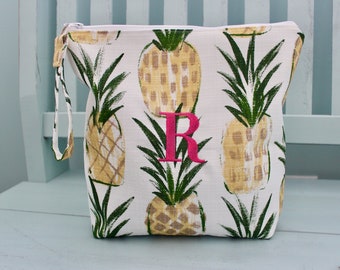 Pineapple Bikini Wet Bag, Water-Resistant Bag, Personalized Gift, Bridesmaid Gift, Cosmetic Bag, Swim Suit Bag, Wedding party Gift