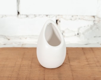 Small Ivory Ceramic Hanging Planter - Bulk Available - Vase