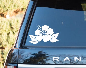 hibiscus car Flower decal,Hawaii Vinyl Sticker - For Car, Window, Laptop, Wall decal