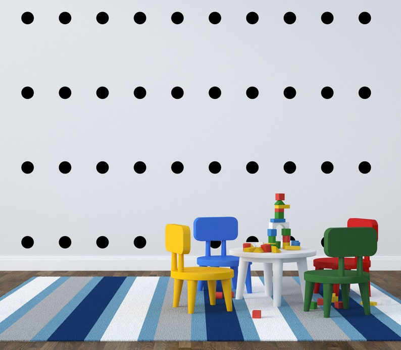 Metallic Gold Polka Dot Wall Decal Silver Dots Nursery Wall Etsy