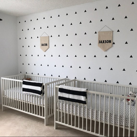 Triangle Wall Decal Modern Triangle Wall Sticker For Kids Bedroom Triangle Shaped Wall Decals Black Triangles Peel And Stick Wall Stickers
