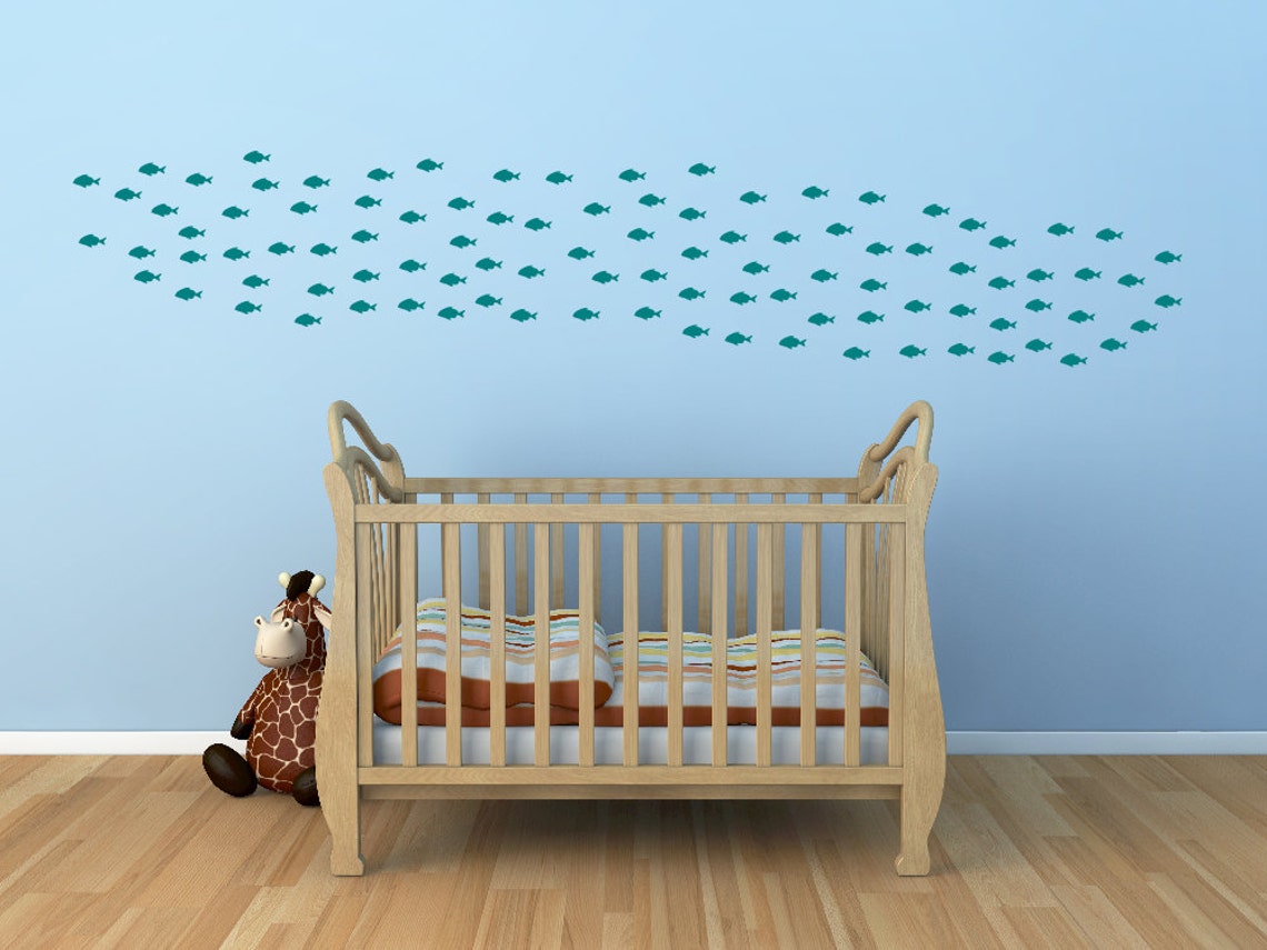School OF FISH Wall Decals Nursery Wall Decal Kid's Room Etsy