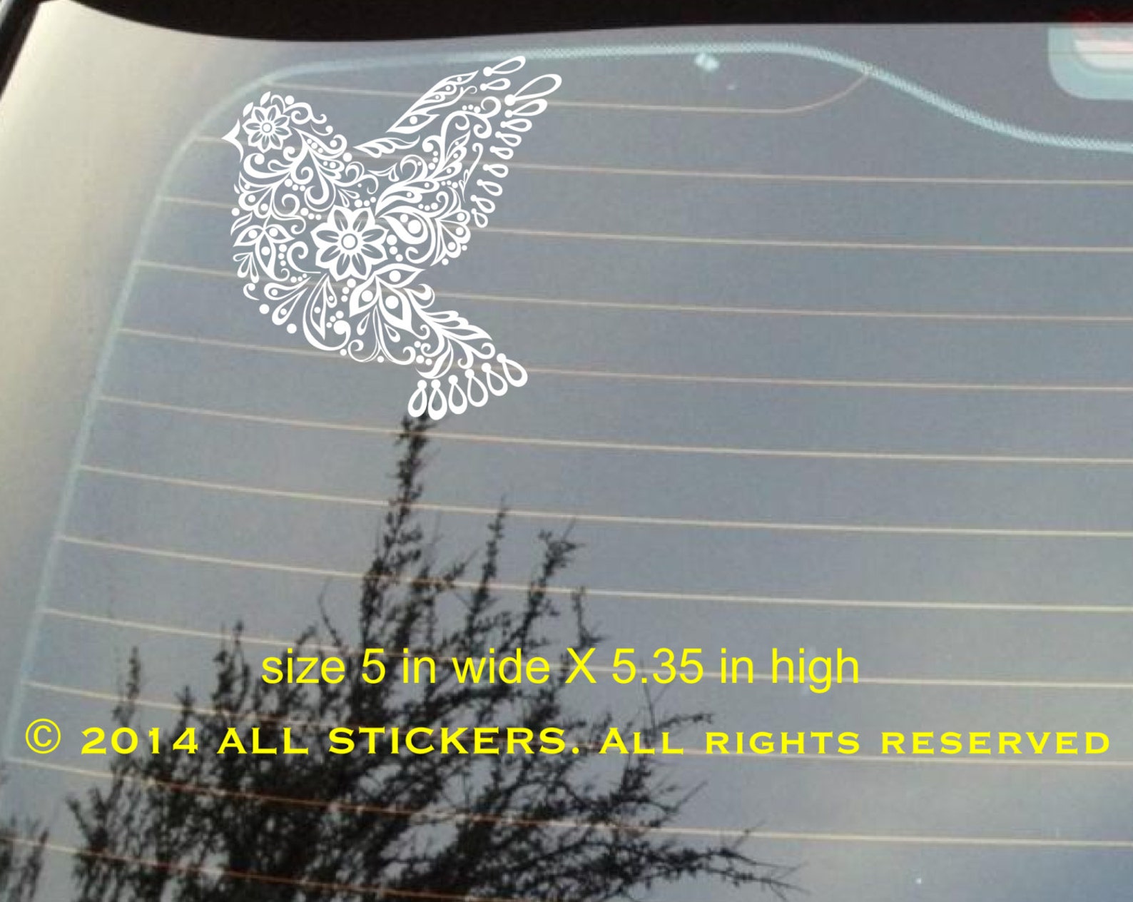 Decorative Birds Car Window Decal Etsy