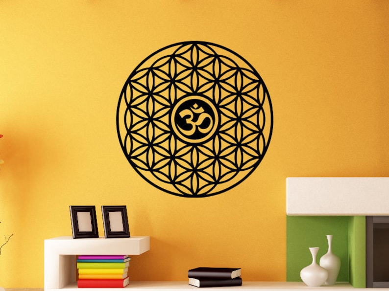 flower of life om wall decal art decor sticker vinyl geometric | etsy